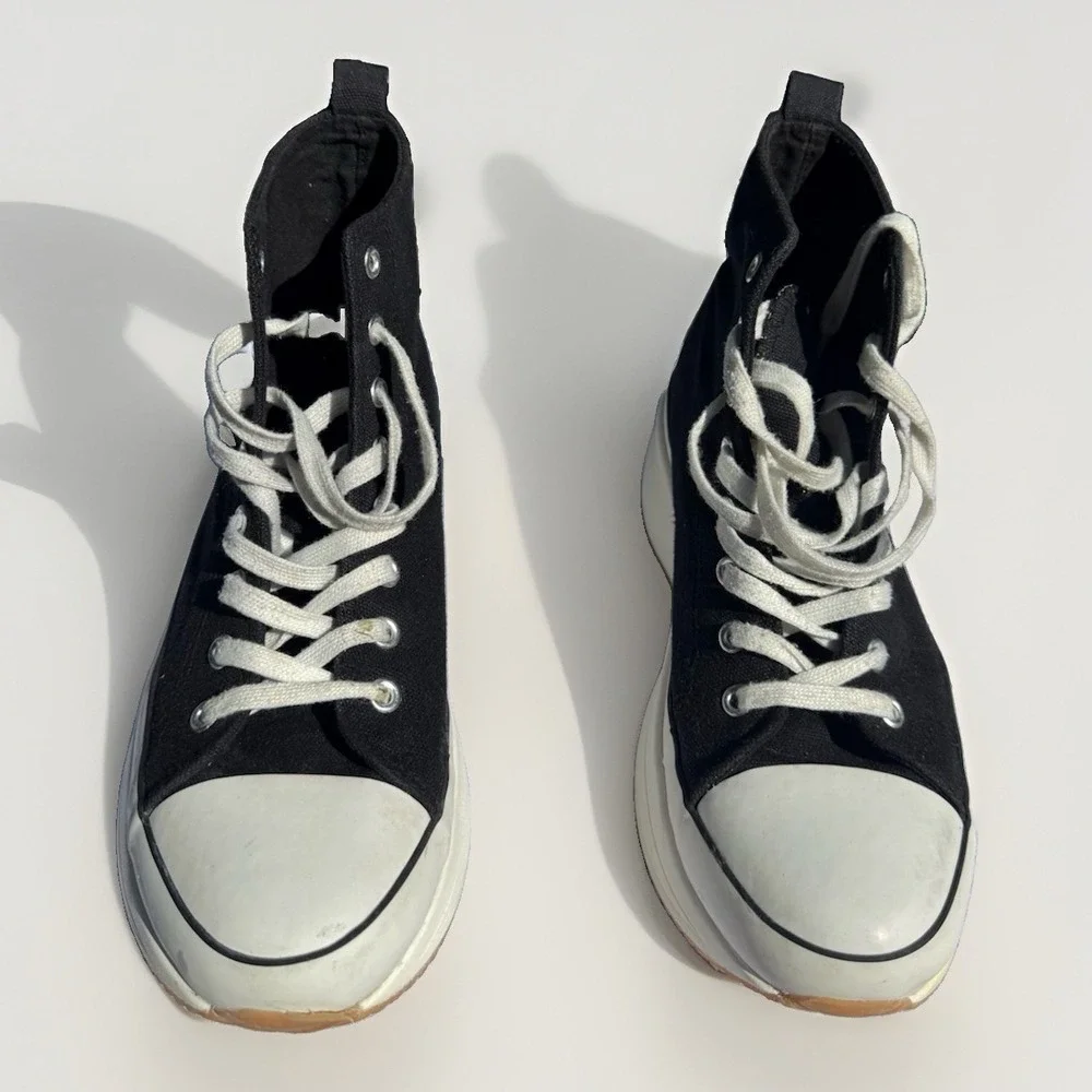 Madden Girl Winnona Black Canvas High Top Platform Sneakers Shoes Womens Size 9